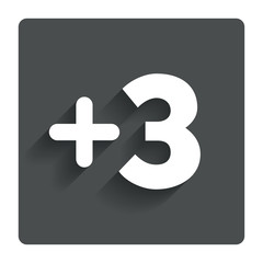 Fototapeta premium Plus three sign. Add three symbol.