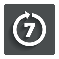 Return of goods within 7 days sign icon.