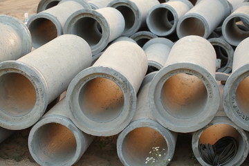 concrete pipes on site