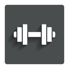 Dumbbell sign icon. Fitness symbol.