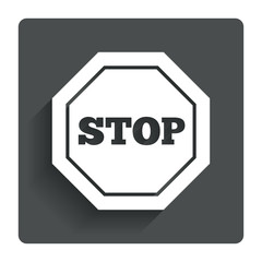 Traffic stop sign icon. Caution symbol.