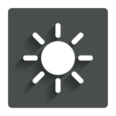 Sun sign icon. Solarium symbol. Heat button.