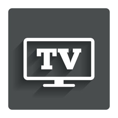 Widescreen TV sign icon. Television set symbol.