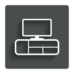 TV table sign icon. Modern furniture symbol.