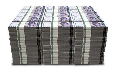 Norwegian Krone Notes Bundles Stack