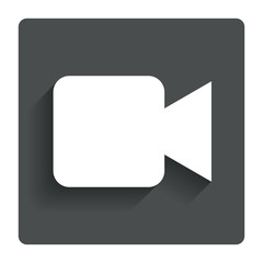 Video camera sign icon. Video content button.