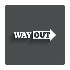 Way out right sign icon. Arrow symbol.