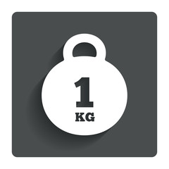 Weight sign icon. 1 kilogram (kg). Mail weight