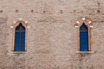 Fototapeta na wymiar ancient castle window, Italy