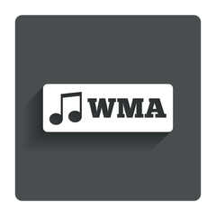 Wma music format sign icon. Musical symbol.