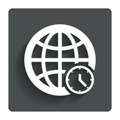 World time sign icon. Universal time symbol.