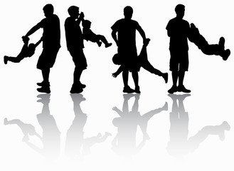 Father and son having fun together