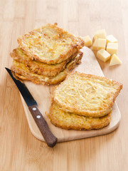 fried bread with cheese