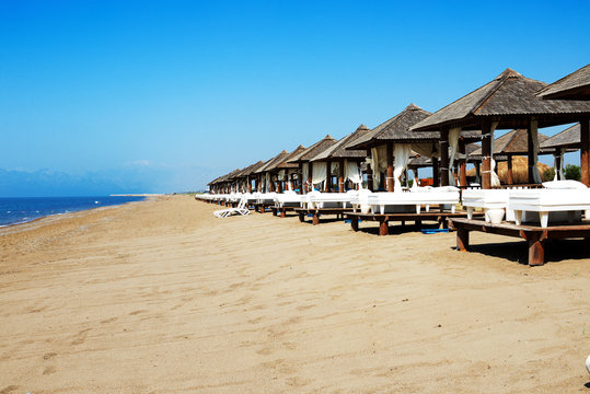 The beach at luxury hotel, Antalya, Turkey