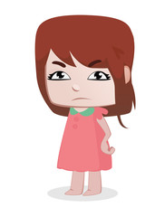 A little girl with disgusted expression