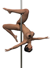 Young sexy pole dance woman