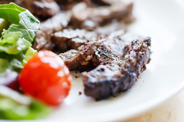 beef with salad