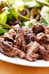 Salad with Sliced Beef and Cherry Tomato