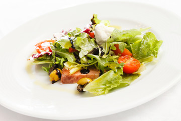 salmon with fresh salad