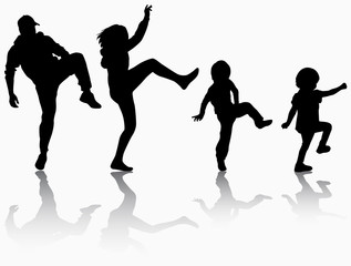 Family gymnastic together