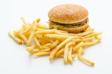 Hamburger french fries