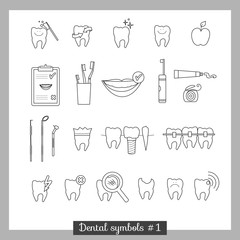 Set of dentistry symbols, part 1