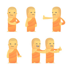 set of monk character in different poses