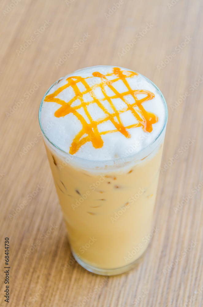 Sticker iced caramel coffee