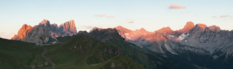 Panoramic view of Marmolada mountains ridge