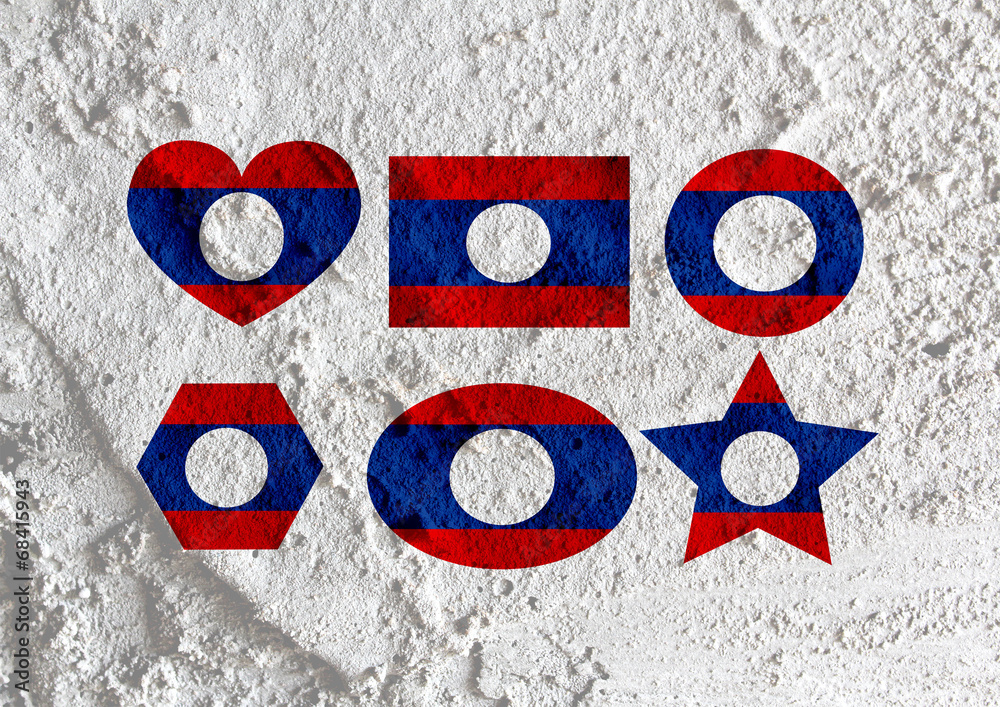 Poster Flag of Laos themes idea design on wall texture background