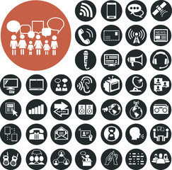 Communication icons set. Illustration eps10