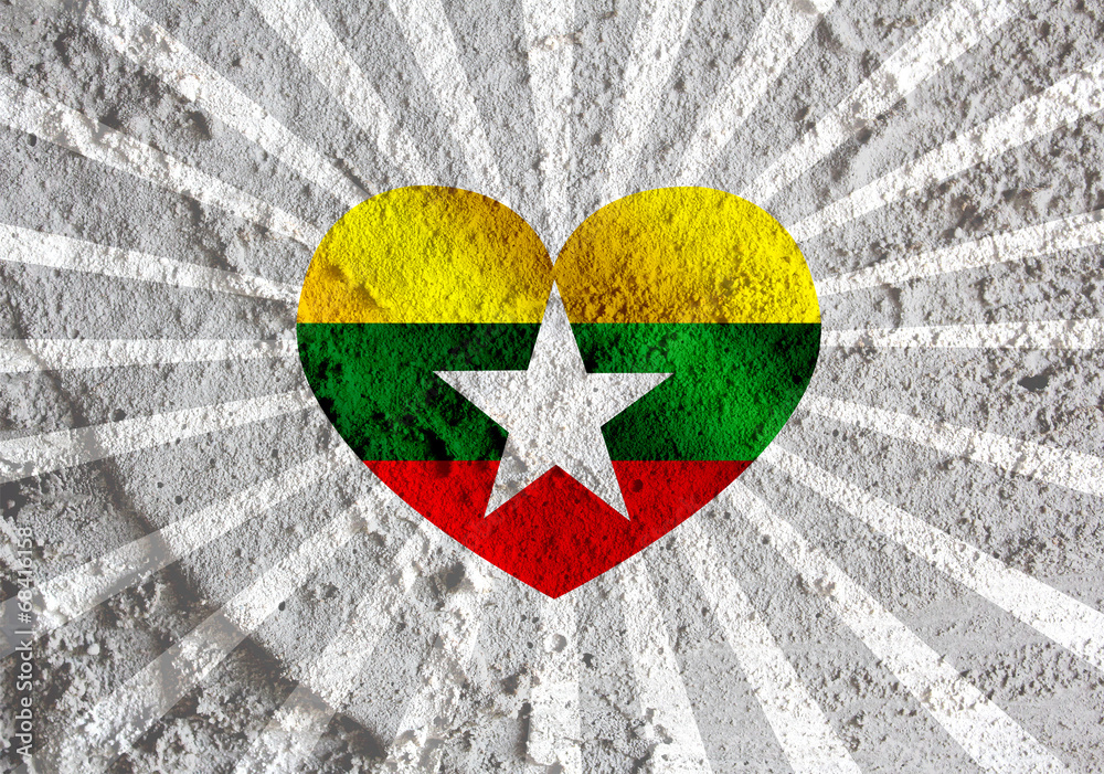 Poster union of myanmar flag or burma flag themes idea design on wall t