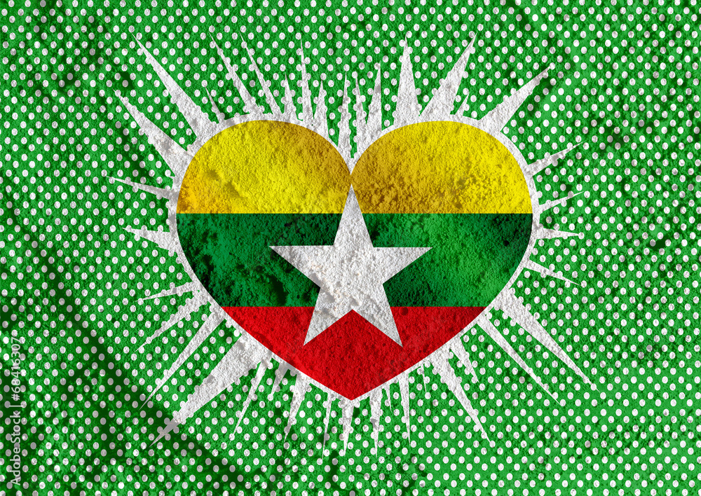 Poster union of myanmar flag or burma flag themes idea design on wall t