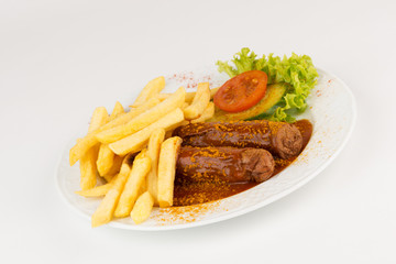 Currywurst mit Pommes