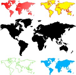 Illustration of World maps