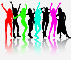 Beautiful women silhouettes