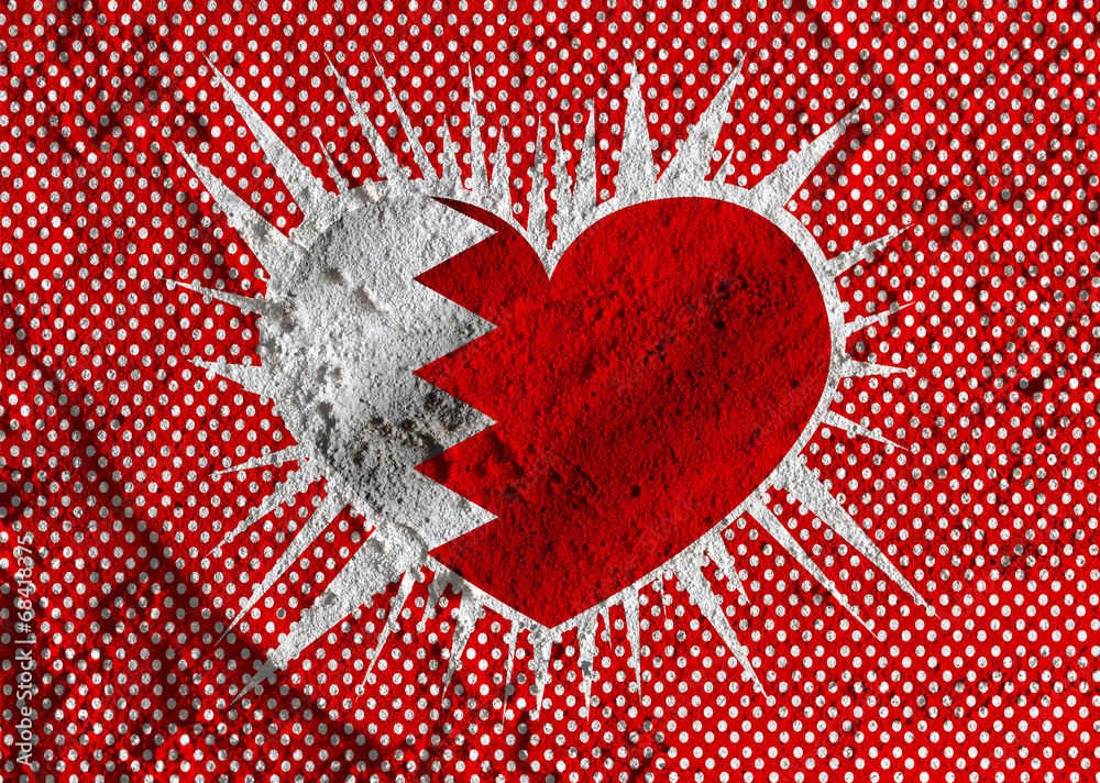 Poster bahrain flag themes idea design on wall texture background
