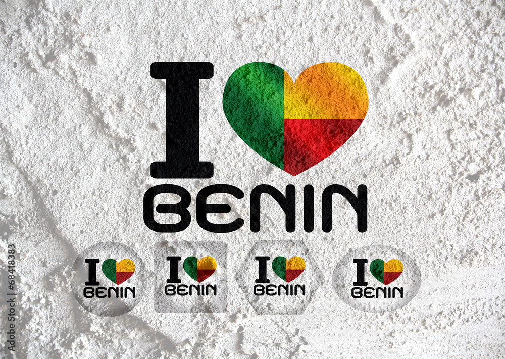 Aufkleber benin flag themes idea design on wall texture background