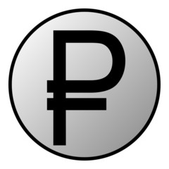 Fototapeta premium Russian ruble symbol button