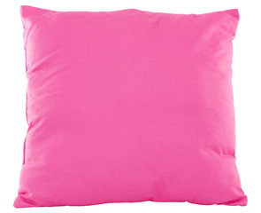 One pink pillow isolated on white
