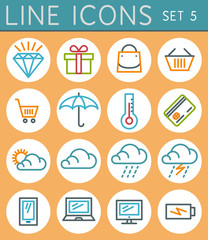 Travel line icons set. Vector web design elements