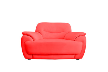 Red  leather sofa