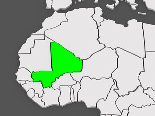 Fototapeta premium Map of worlds. Mali.