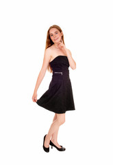 Woman in black dress.