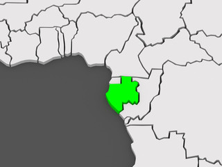 Map of worlds. Gabon.