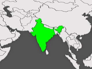 Fototapeta premium Map of worlds. India.