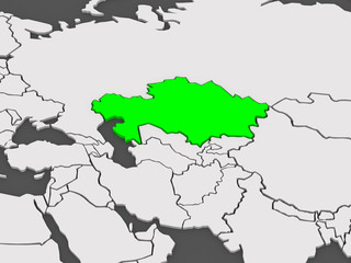 Obraz premium Map of worlds. Kazakhstan.