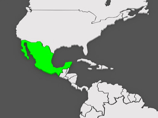 Obraz premium Map of worlds. Mexico.