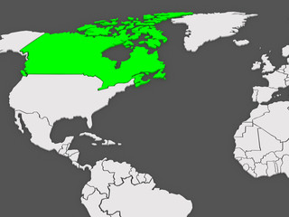 Fototapeta na wymiar Map of worlds. Canada.