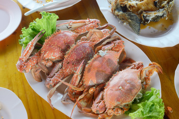 Close-up of  Steamed crap